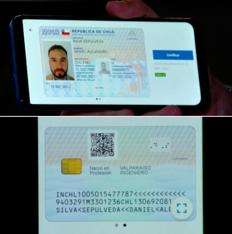 A partir de diciembre del 2024. Esa será la fecha que el Registro Civil ponga en circulación la nueva cara del carnet de identidad y el pasaporte. Documentos que serán actualizados en tecnología y seguridad e incluso serán válidos mostrándolos desde el celular.
Así lo contó el periodista de Meganoticias, quien viajó hasta Franci, para conocer en primera persona a la empresa que estará a cargo de modernizar las credenciales. Estas contarán con altos estándares de seguridad que, aseguran, harán imposible la clonación y sean usadas por terceras personas.
Según revelaron, unas de las características es que “la cédula digital estará disponible en la aplicación ‘Identidad Digital’ que creará el Registro civil, la cual se podrá descargar en teléfonos con sistema operativo iOS o Android”, señaló el citado medio,
Además, “el carnet digital será similar a la cédula actual. En la parte delantera aparecerá el nombre, RUT, firma, número de documento y fecha de nacimiento y expiración del documento. La foto, también estará; sin embargo, será una imagen móvil y no estática como la del carnet físico”, adelantaron.
En la parte posterior, en tanto, estará la información respecto a la fecha de nacimiento, la profesión, el código QR y un chip con contacto y sin contacto.
De igual forma, explicaron, que la nueva versión digital no reemplazará al formato físico, pero sí podrá ser usados en trámites y controles de identidad.
También, señalaron que en caso de pérdida del teléfono móvil, “un tercero no podrá acceder a su cédula de identidad, ya que esta tendrá diferentes niveles de acceso como patrones, fotografías, el uso de la cámara y tecnología de detección de vida que hacen imposible que otra persona pueda utilizar tu cédula de identidad digital”, aclararon.
Finalmente, destacaron que la versión digital no será obligatorio tenerla, solo dará como opción de descargarla, de manera voluntaria.