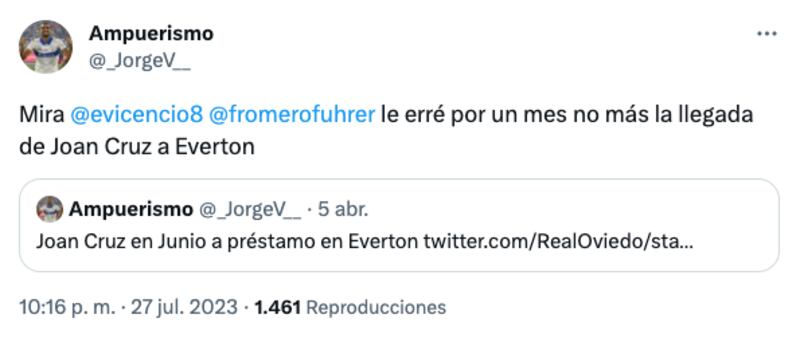 Reacciones en Twitter por la llegada de Joan Cruz a Everton