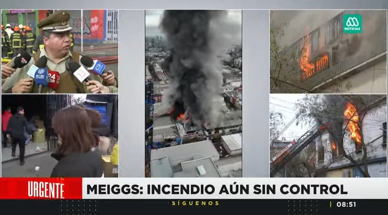 El incendio inició a las 6:40 horas en el barrio Meiggs.