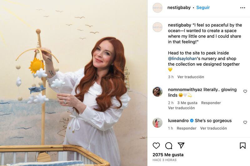 Lindsay Lohan diseñó el cuarto de su bebé