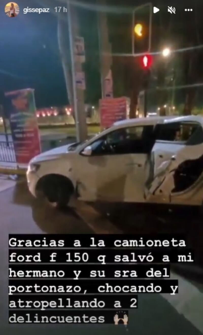 Gissella Gallardo mostró en sus historias de Instagram el resultado de la encerrona que sufrió su hermano.