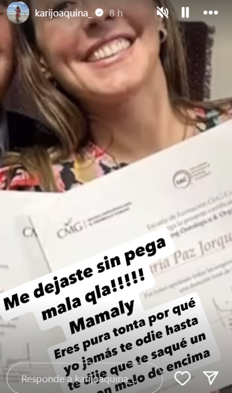 Historia de Karina Valenzuela | Instagram