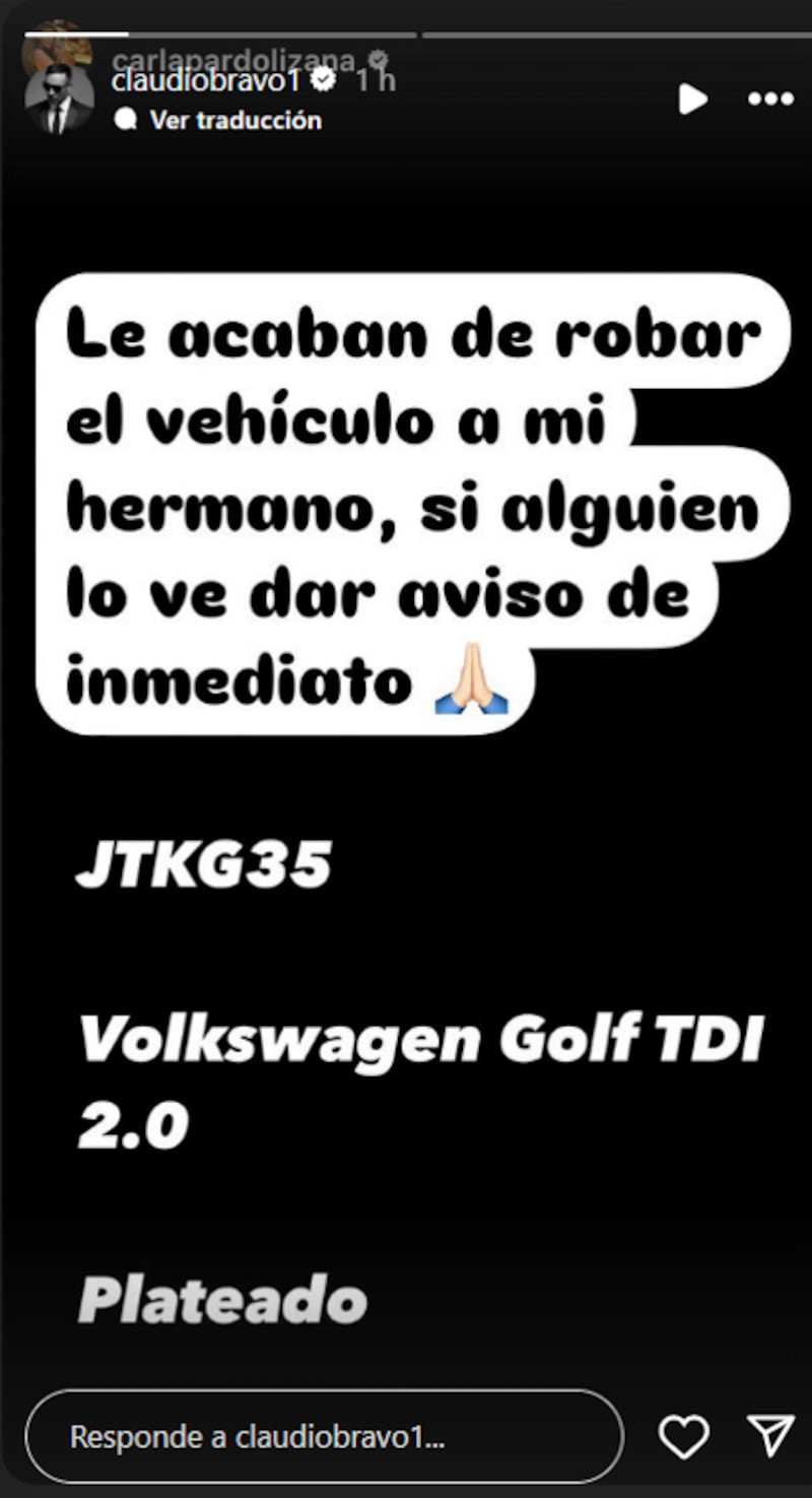 “Los vamos a pillar”: Claudio Bravo denuncia robo del auto de su hermano y lanza advertencia a delincuentes