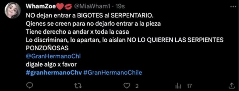 Comentarios de "Gran Hermano" en Twitter