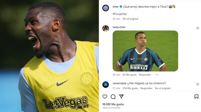 Los seguidores de Alexis Sánchez se tomaron las redes sociales de Inter luego de conocer la llegada del delantero a Milán para firmar su contrato de un año con el club neriazzurri.