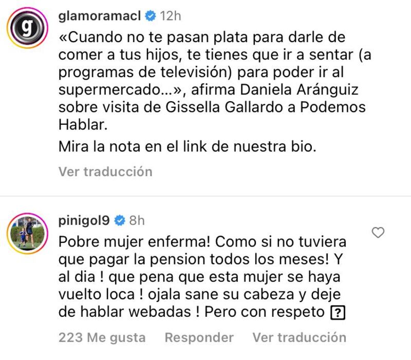 Comentario de Mauricio Pinilla | Instagram