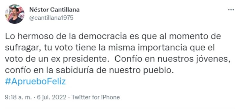 La publicación de Néstor Cantillana generó un alto impacto en las redes sociales.