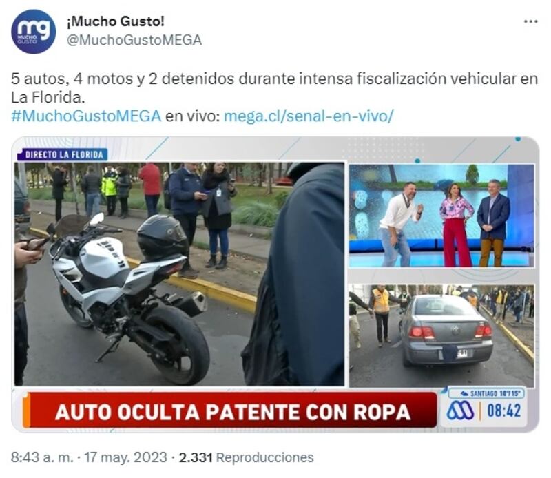 Un gran número de vehículos motorizados fue fiscalizado esta mañana en las pantallas de "Mucho gusto".