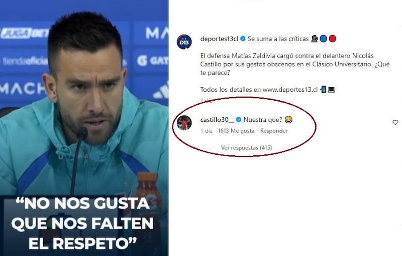 El delantero de la UC nuevamente se burló en redes sociales de los hinchas de Universidad de Chile.