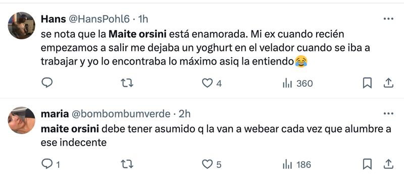 Reacciones desayuno de Maite Orsini hecho por Jorge Valdivia | Fuente: X (Twitter)