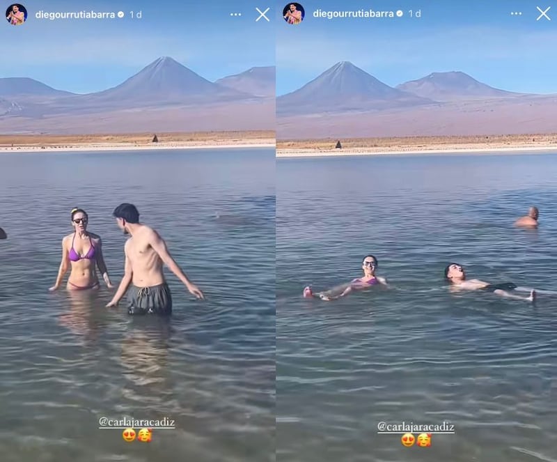 Carla Jara y Diego Urrutia disfrutaron de un mágico viaje juntos a San Pedro de Atacama. Captura de Instagram