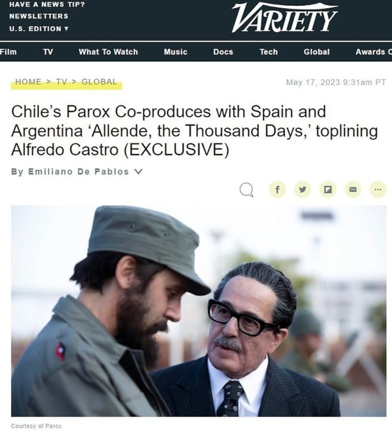 La revista Variety presentó las primeras imágenes del actor chileno como Fidel Castro.