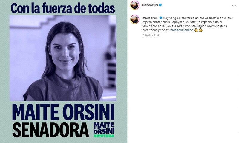 La parlamentaria sorprendió a sus seguidores de redes sociales con el sorpresivo anuncio electoral.