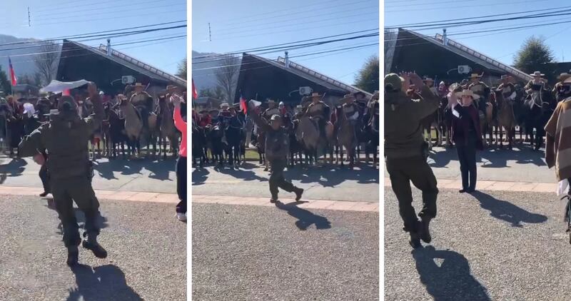 Captan a carabinero bailando cueca en actividad vinculada al Rechazo: CGR pide aclarar participación