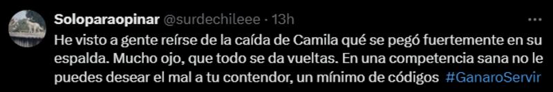 Reacción caída de Camila Recabarren en "¿Ganar o Servir?"