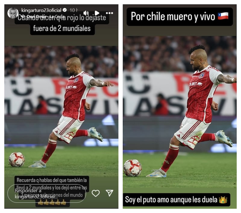 El futbolista respondió en sus redes sociales a las críticas por no haber clasificado a dos mundiales con la Roja y a su ausencia del seleccionado actual.