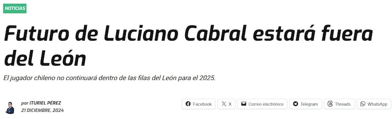 El medio deportivo azteca entregó detalles de los motivos para que el mediocampista chileno-argentino decidiera regresar al fútbol nacional.